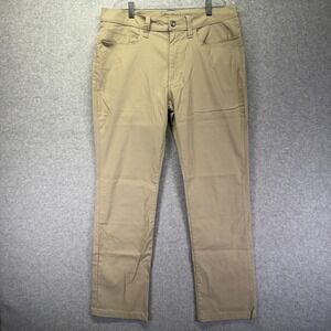 Eddie Bauer Travex Pants Mens 36x32 Beige Lightweight Stretch Travel Quick Dry